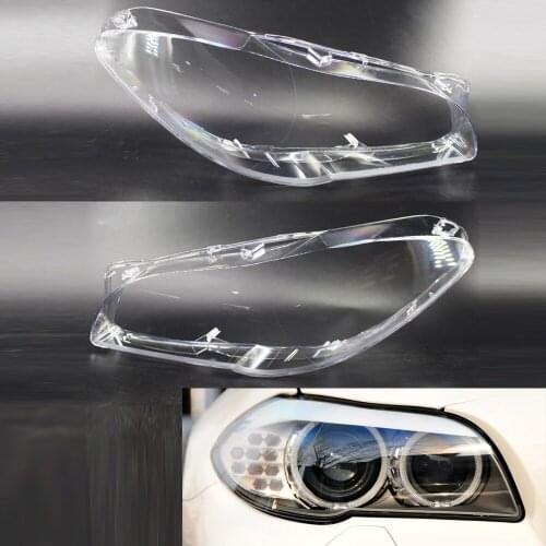 2 Pcs Car Headlight PC Transparent Lampshade Lens Shell Head Lamps Decoration Cover Fit For BMW F10 LCI F18 2010-2014