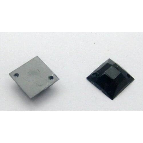 200 Black Flatback Acrylic Square Rhinestone Button 10mm Sew on bead