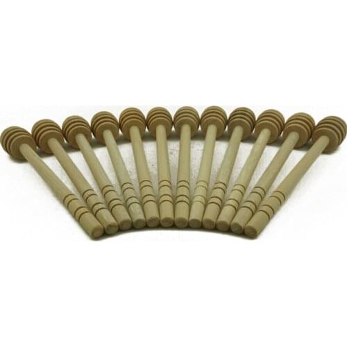 3PCS Hand Made Wooden Jam Honey Dipper Wooden Stick Spoon Dip Drizzler Server