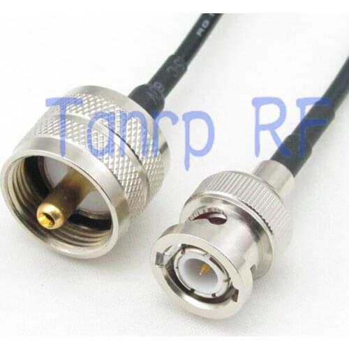 50CM Pigtail coaxial jumper cable RG174 extension cord 20in BNC male plug to UHF male plug RF connector adapter