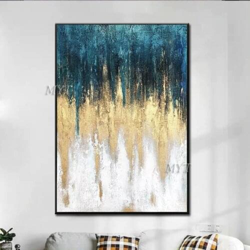 Three Color Gradient Handpainted Abstract Oil Painting Modern Wall Art Living Room No Frame Picture Home Decoration Painting