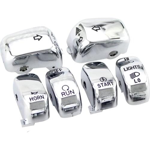 Motorcycle Handlebar Control Accessories Chrome Switch Caps Button Cover For Harley Sportster XL Dyna Softail Fat Boy VRSC