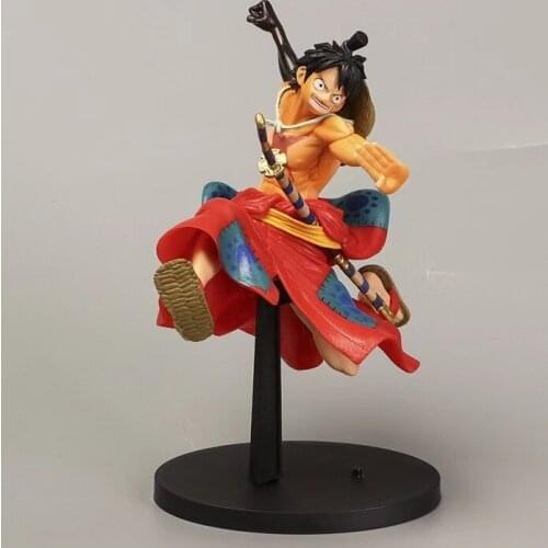 20.5cm Anime ONE PIECE Monkey D Luffy Kimono Battle Collectible Fighting PVC Action Figure Toy Collection Model Doll Gift Figma