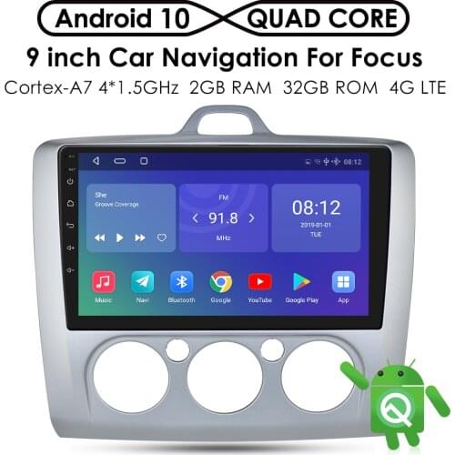 2 Din Android 10 Car Auto Radio for Ford Focus EXI MT 2 3 Mk 2 Mk3 2004 - 2011 Wifi USB Car Stereo Multimedia GPS Player Carplay