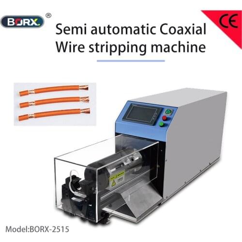 Large square coaxial cable spin stripper semi-automatic new energy thick wire flexibel cables peeling machine rotating knives