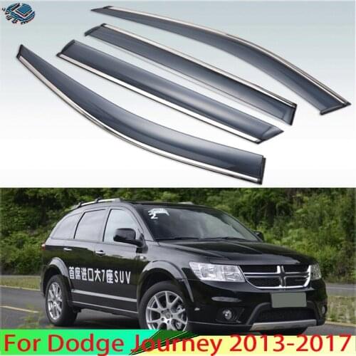 For Dodge Journey 2013-2017 Plastic Exterior Visor Vent Shades Window Sun Rain Guard Deflector 4pcs