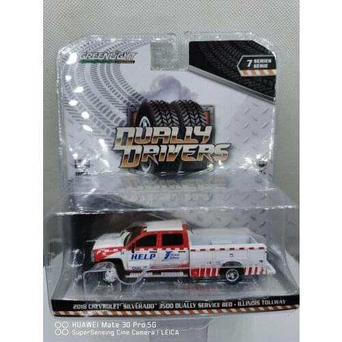 GreenLight 1:64 2018 chevrolet silverado 3500 dually service bed Illinois tollway Collection diecast simulation model car toys