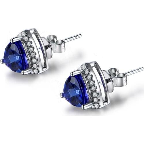 14K gold inlaid female Earrings gem custom 5A Tanzanite girls' Party anniversary Christmas fashion birthday gift