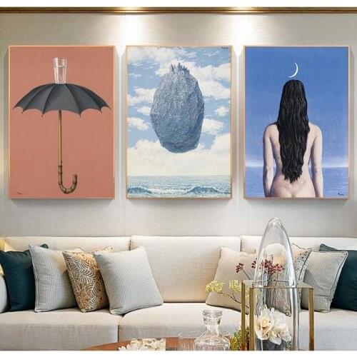 The Evening Gown Canvas Paintings By Rene Magritte Famous Wall Art Posters And Prints Surrealism Art Pictures For Living Room