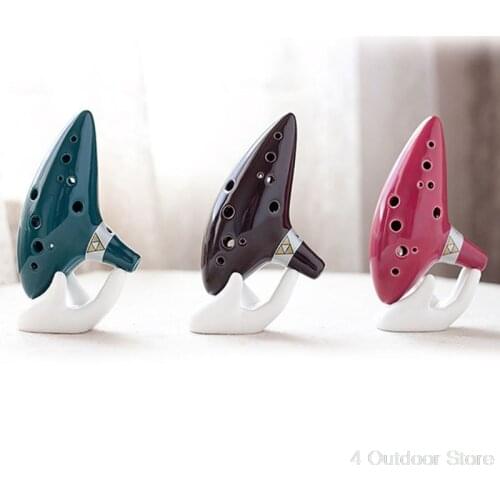 White 6/12 Hole Ocarina Collector Ceramic Hand Stand Base for Music Lovers Woodwind Musical Instruments Repair Parts Au26 20