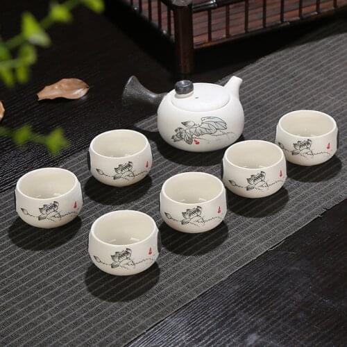Factory direct sales of snowflake glaze tea sets special ceramic kung fu tea company activities gifts