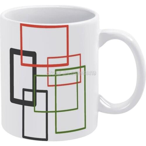 Coffee Mugs Pattern Coffee Mug 330ml Milk Water Cup Creative Fathers Day Gifts Mid Century Modern Rectangles