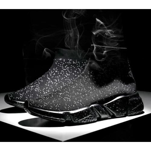 MWY Men Casual Shoes High Top Socks Sneakers Women Black Walking Trainers Plus Size Zapatillas De Deporte Vulcanized Shoes