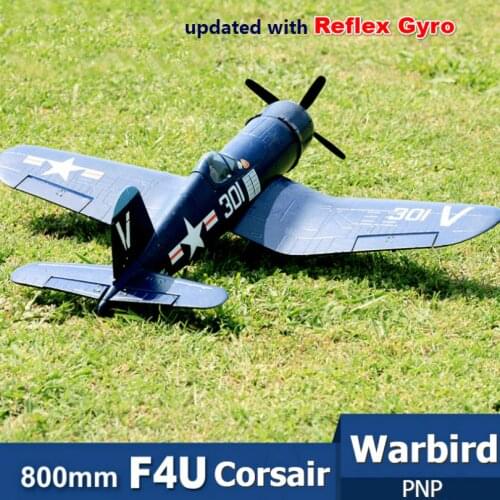 FMS 800MM Mini Warbird F4U Corsair V2 Blue PNP with Reflex Gyro Scale Radio Control RC Airplane Model Plane Aircraft Avion Small