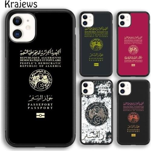 Krajews Algerian Passport soft Phone Case Cover For iPhone 5s SE 2020 6s 7 8 plus X XS XR 11 12 mini pro max coque Shell