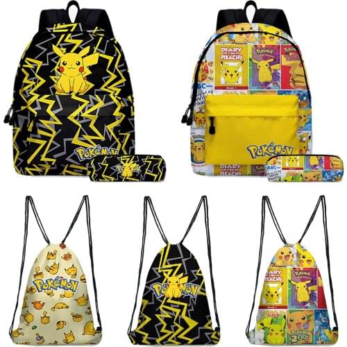 2021 NEW Pokemon Pikachu Backpacks Small Bags Unisex Candy Colors 3D Oxford Waterproof Key Chain Accessories Cute Boys gift