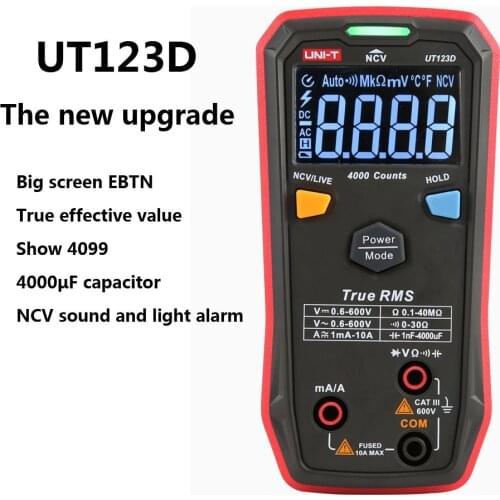 The Updated Version Of UNI-T UT123D Intelligent Digital Multimeter RMS AC/DC Current, Voltage, Resistance And Capacitance Tester