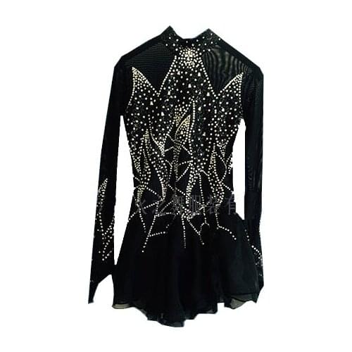 Dazzle dance dragonfly clothing design custom figure skating skating skating take training suit black drill BF0