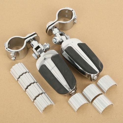 Motorcycle Foot Pegs Footrest with Clamps For Honda GoldWing GL1800 GL1500 2001-2011 VT750 Shadow 750 VT750C