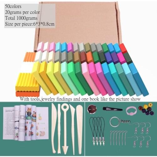 50colors Polymer Clay Slimetoys Plasticine Modelling Clay DIY Kit Intelligent Soft Educational For Children Jewelry Making Tool