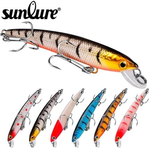 Sunlure 6PCS Minnow Baits 7.5cm-4.6g Sinking Fishing Lures Hard Artificial Wobblers Noisy Swimbaits Crankbaits Fishing Tackle
