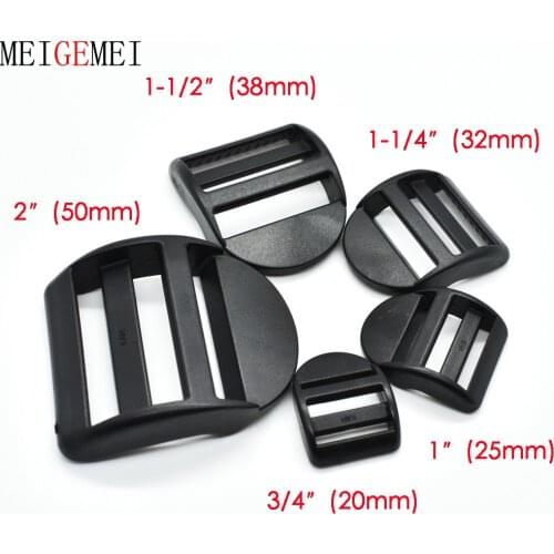 5pcs Plastic Assorted Ladder Lock Slider Adjustable Buckle For Backpack Straps Webbing Parts Accessories Black