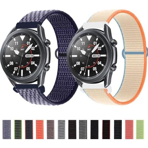 22MM Nylon Loop Strap For Samsung Galaxy Watch 3 45MM LTE 46MM Smart Bracelet Women Wristband For Gear S3 Frontier Correa Straps