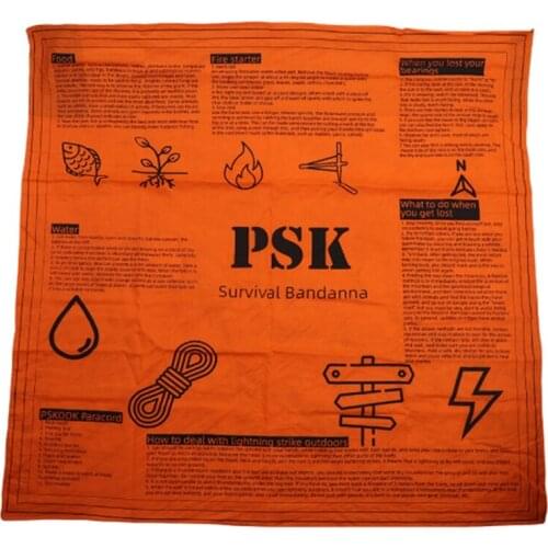 First Aid Scarf Camping Bandana Square Scarf Survival First Aid Guide Bandage Cotton Headbands Hair Band Wrist Wraps