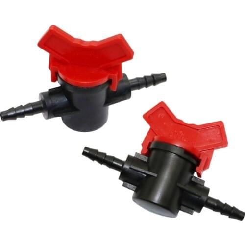 Barbed 4/7mm Hose Valve Water Flow Control Switch Garden Water Connectors Watering Irrigation Greenhouse System Supplies 2 Pcs