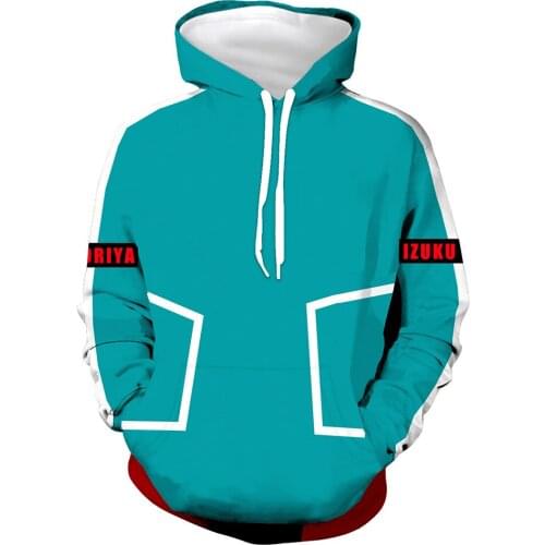Anime My Hero Academia Midoriya Izuku Cosplay Hoodie 3D Printed Hooded Sweatshirt Men Women Casual Streetwear Pullover