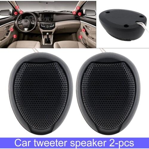 Universal 2pcs 1000W TW-106 Black High Efficiency Mini Dome Tweeter Speakers 18c Metal Stereo Loudspeaker for Car Audio System