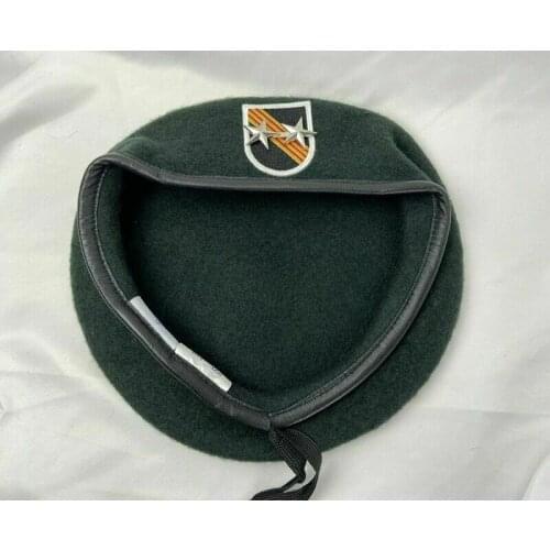VIETNAM WAR US ARMY 5ST SPECIAL FORCES GROUP BERET 2 STAR MAJOR GENERAL MILITARY HAT Military Store