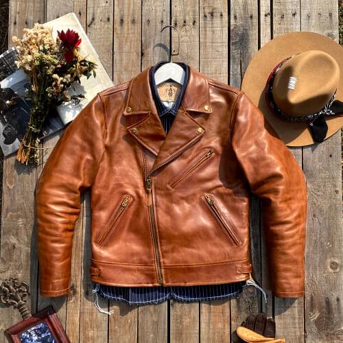 YR!Free shipping.High quality natural leather classic rider style jacket.fashion slim oil cowhide coat,cool leather cloth