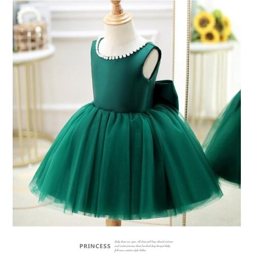 CloverBridal In Stock Short Tutu Flower Girl Dresses Children Birthday Prom Party Dresses Teenager Performance Piano Gown WF9738