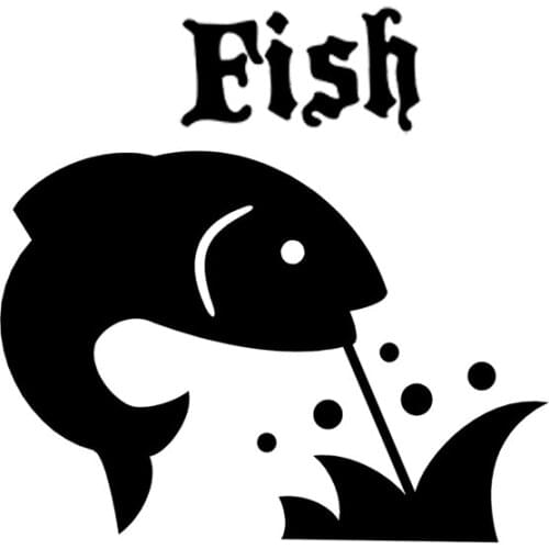 12.8cm*12.6cm Play Fish Animal Car Styling Car Accessories Stickers Decals Creativity Car Decor stickers