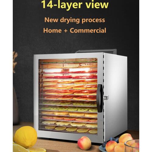 14 Layer View Fruit Dryer Food Household Small Pet Zero Fruit Vegetable Dry Fruit Air Dryer Commercial 110v-240v 400W