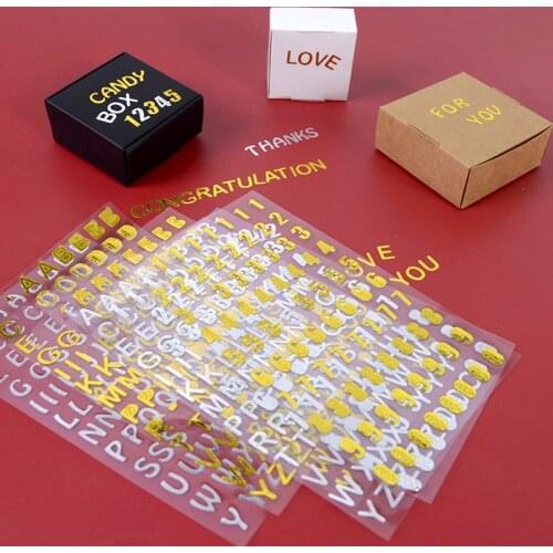3 Sheets Alphabet Number Sticker Gold Silver Letter Decorative DIY Album Hand Book Diary Scrapbook Gift Stickers Decor Supplies
