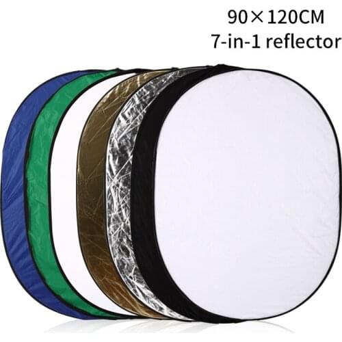 35 inch x 47 inch (90cmx120cm) Photography Oval Reflector Collapsible Photo Video 7 in 1 Light Reflectors Disc