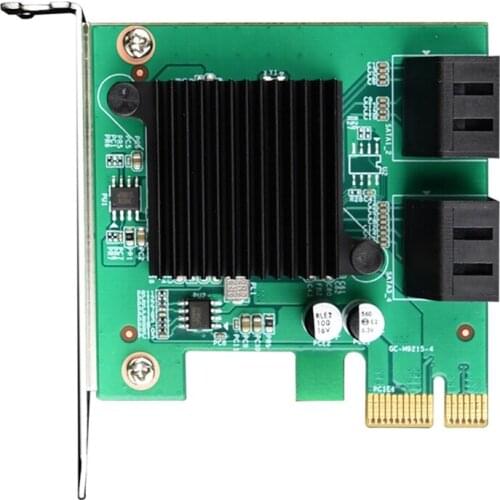 4 Port SATA III PCI-e Controller Card 4-Port Expansion Card with Enlarged Heat Sink PCIe to SATA 3.0 Adapter