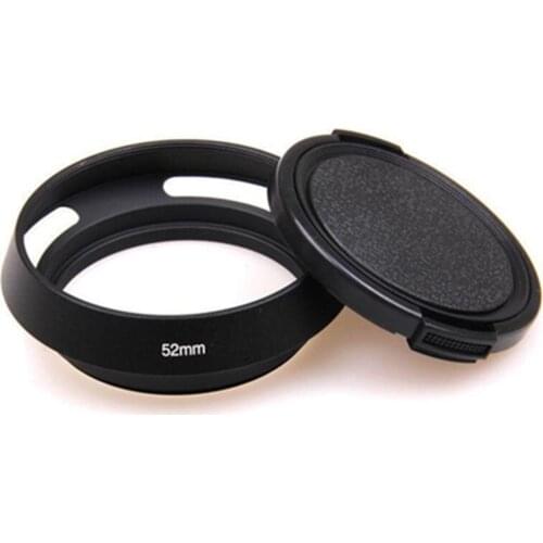 49-77mm metal tilted vented Lens Hood Shade + Lens cap For Leica M Contax Fujifilm Olympus Panasonic Canon Sony Nikon