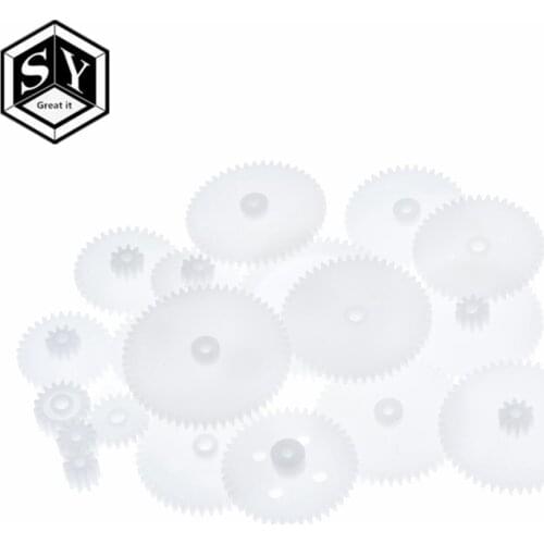 GREAT IT 58pcs/bag J293Y Plastic 0.5 Module Gears White Micro DC Motor Toys Gears DIY Combination Parts