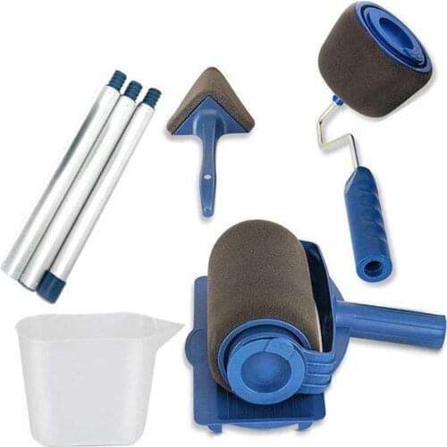 8 Pcs Wall Decorate Painting Roller Brush Set Multifunctional Wall Decorative Paint Roller Corner Brush Handle Tool DIY Tool