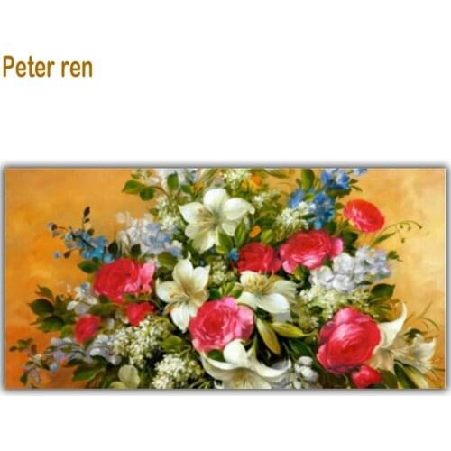 Peter ren Rose and Lily Diamond Painting DIY Resin Full Diamond Round\Square mosaic Picture of rhinestones Full Embroidery