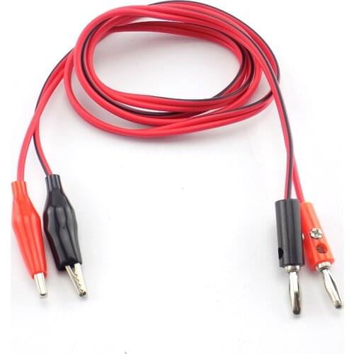 1 Piece of 1M Red and Black Alligator Skin Test Lead Lead Clip To Banana Plug for Multimeter Test