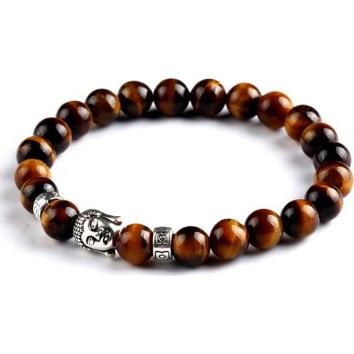 Pulseras mujer black Lava stone buddha beads bracelet elastic charm bracelet rope chain Natural stone for men and women jewelry