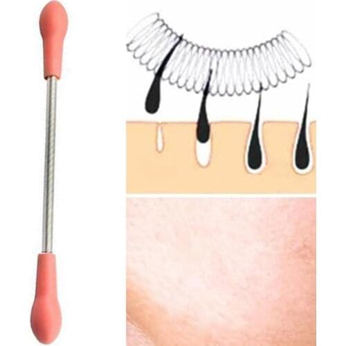 Portable Stainless Steel Face Hair Remover Epilator Spring Stick Threading Tool
