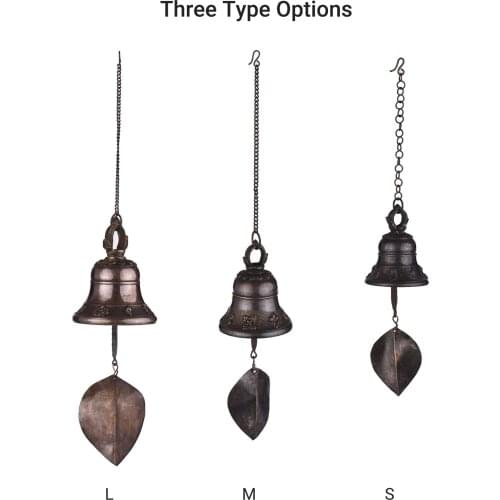 Wind Bell Vintage Style Hanging Chime Metal Wind Bell with Hanging Loop for Home Garden Yard Decor (6.5/8/10cm Diameter)