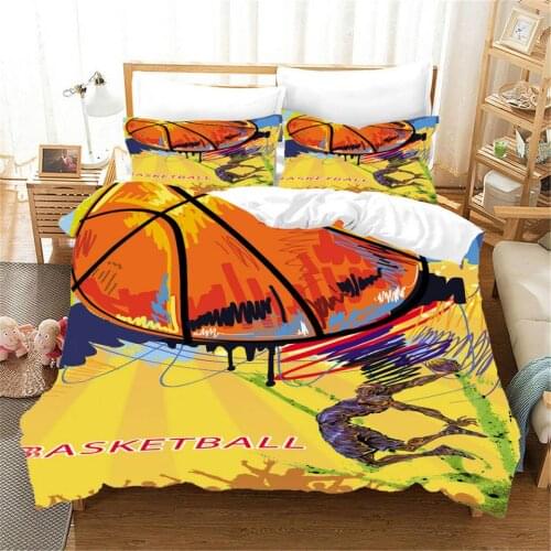 Sport Basketball Bedding Set Play Game Duvet Cover Cool Bed Covers For Boys Decorate Adult Teens Bedclothes