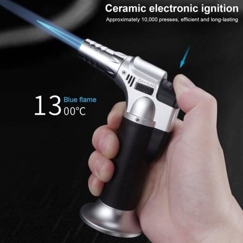 Kitchen Welding Torch Lighter Butane Jet Gas Lighter Turbo Portable Spray Gun Windproof Cigar Tube Lighter for Outdoor BBQ Grill