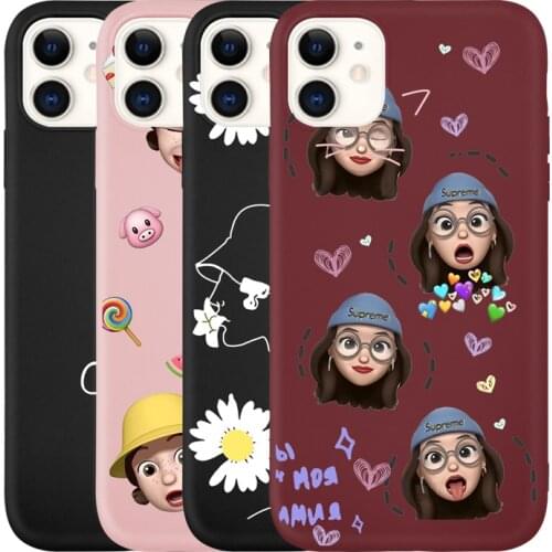 Trend Girl Chrysanthemum Pattern Matte Soft Phone Case for IPhone 11 11Pro 11ProMax 6 6s 7 8 7Plus 8Plus X XS XR XSmax SE 2020